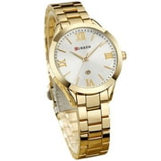 CURREN WATCHES CURREN White Women Luxury Quartz Stainless Steel Casual Fashion Watch Waterproof Full Date Wristwatch