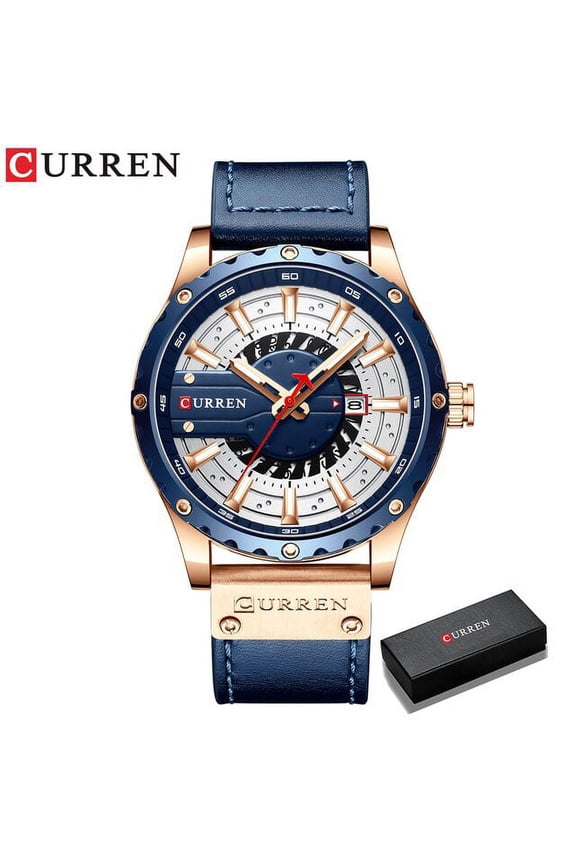 CURREN Wrist Watches for Men Quartz Leather Blue Male Clock 2021 Fashion Casual Top Brand Wristwatches with Date