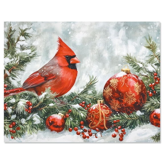 Current Cardinal Pine Greeting Cards Set- Large 5 x 7 Inch Cards, Sentiments Inside, Envelopes Included- Set of 10- One Design