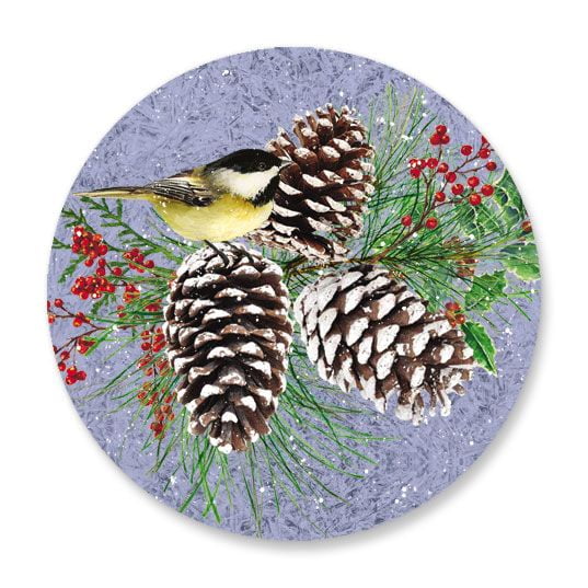CURRENT Chickadee & Pinecones Seals (902706)-Set of 72 Envelope Stickers, 1.5 inches Diameter, for Cards, Presents, and Crafts