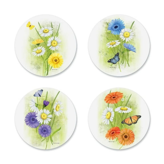 CURRENT Daisy Love (4 Designs) - Set of 24 Envelope Stickers, 1.5 inches Diameter, for Cards, Presents, and Crafts