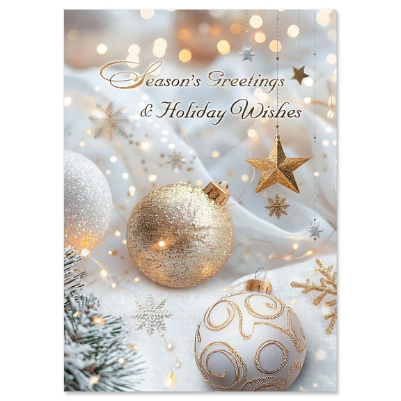 Current Golden Adornment Christmas Greeting Cards - Set of 18, 5" x 7"
