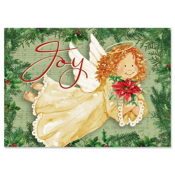 Current Joy Angel Religious Christmas Greeting Cards - Set of 18, 5" x 7"