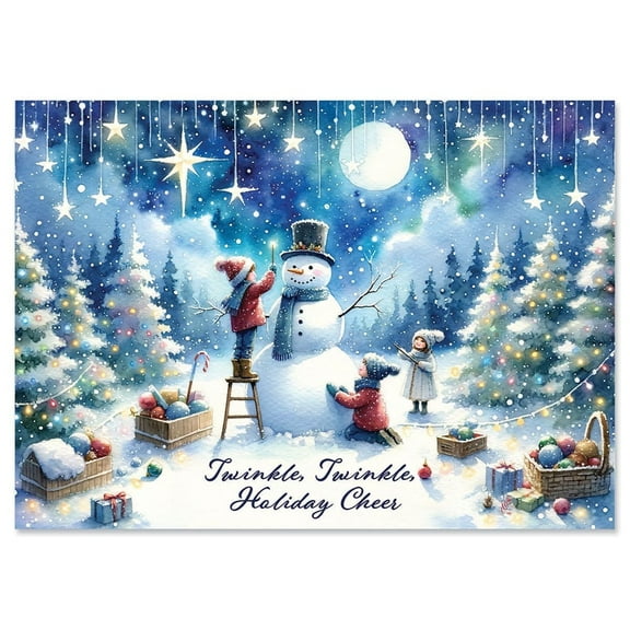 Current Magical Christmas Greeting Cards Set- Large 5 x 7 Inch Cards, Sentiments Inside, Envelopes Included- Set of 18