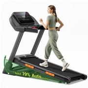 CURSOR FITNESS 19% Auto Incline Folding Treadmill, 4.0HP Quiet Brushless Motor, 400 lbs Capacity, 8.0 MPH for Home