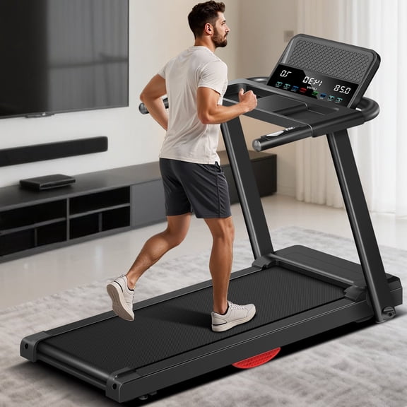 CURSOR FITNESS 2.5HP Folding Walking Pad Treadmill, 0.6-7.5 MPH, Quiet Brushless Motor, 300 lbs Capacity for Home Office