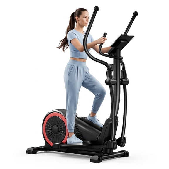 CURSOR FITNESS Magnetic Elliptical Machine for Home, 16 Resistance Levels, 15.5" Stride, Heart Rate Grips, Quiet Cardio Trainer