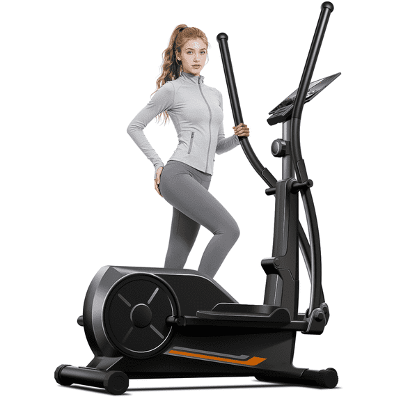 CURSOR Magnetic Elliptical Machine with 8 Resistance Levels, 12" Stride Elliptical Machine for Home, LCD Display, 350 lb Capacity