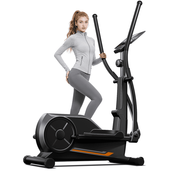 CURSOR Magnetic Elliptical Machine with 8 Resistance Levels, 12" Stride Elliptical Machine for Home, LCD Display, 350 lb Capacity