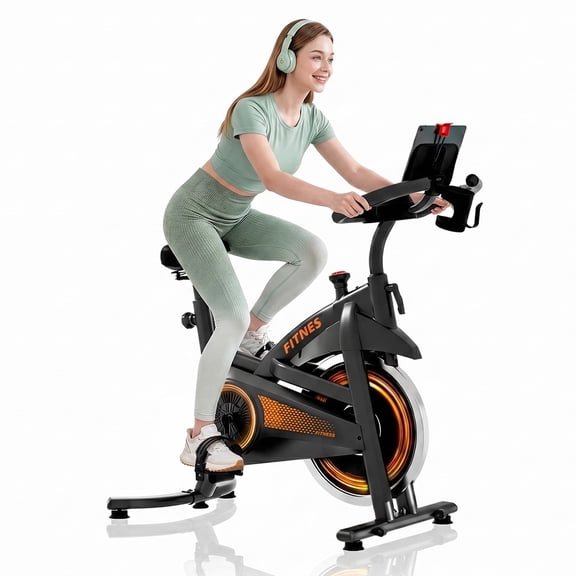 CURSOR Magnetic Indoor Exercise Bike, 300 lbs Capacity Stationary Bikes with Adjustable Resistance and Padded Comfort Seat for Home Gym