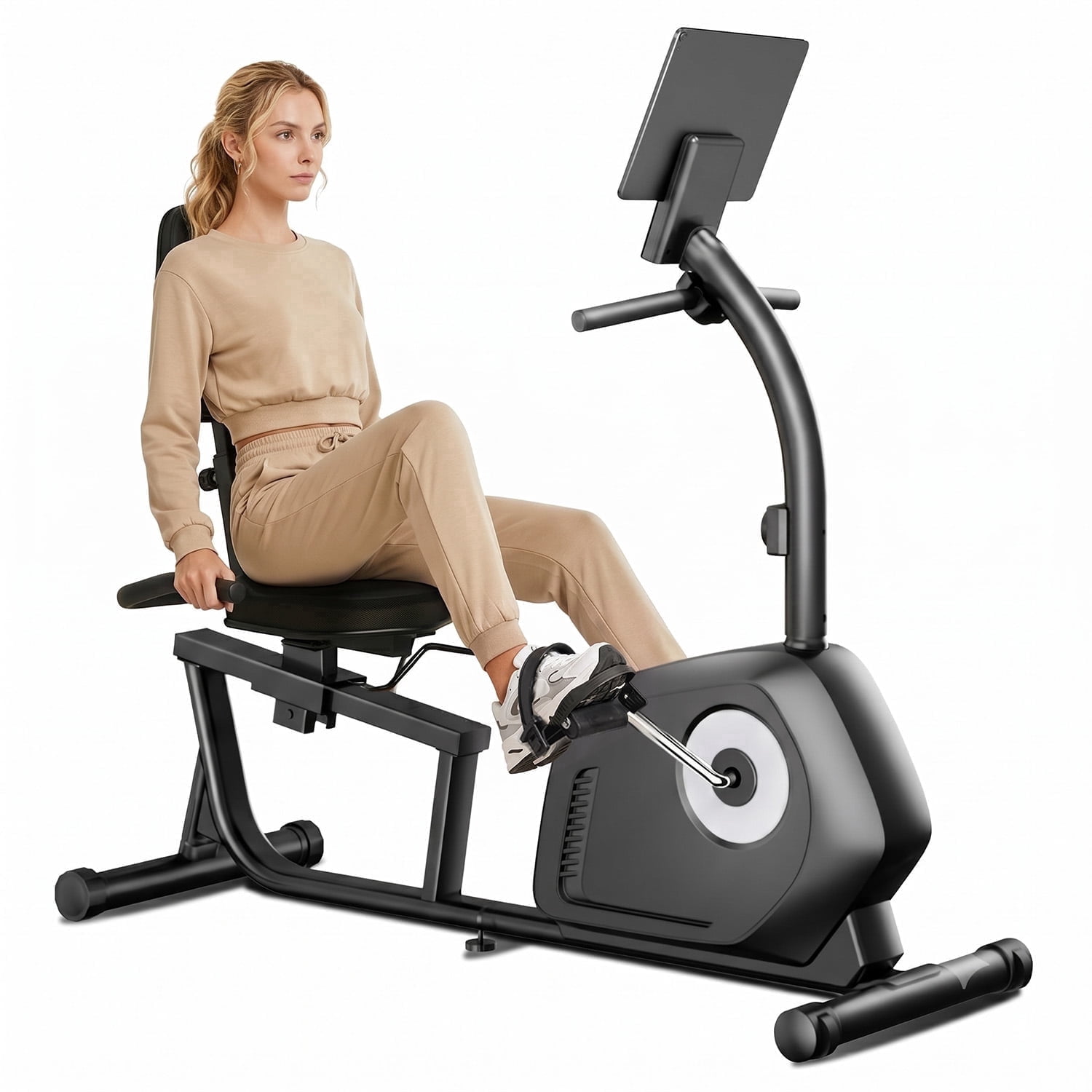 CURSOR Recumbent Exercise Bike, 16-Level SilentSilent Stationary Bike for Home, 330 lbs Capacity, Adjustable Seat & Backrest