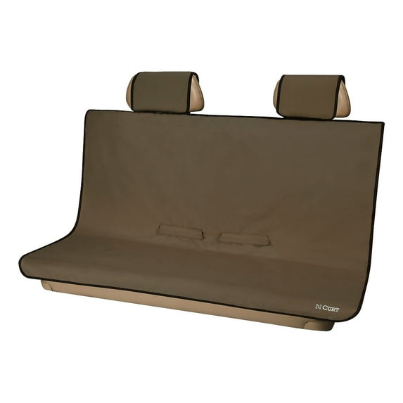 CURT 18512 Seat Defender 58-Inch x 55-Inch Brown Waterproof Universal Bench Car Seat Cover Protector