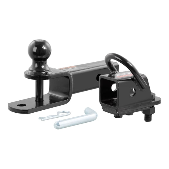 CURT 45029 3-in-1 UTV, ATV Trailer Hitch Mount with 2-Inch Receiver Adapter, 1-7/8-Inch Ball, Clevis Pin, 5/8-Inch Hole