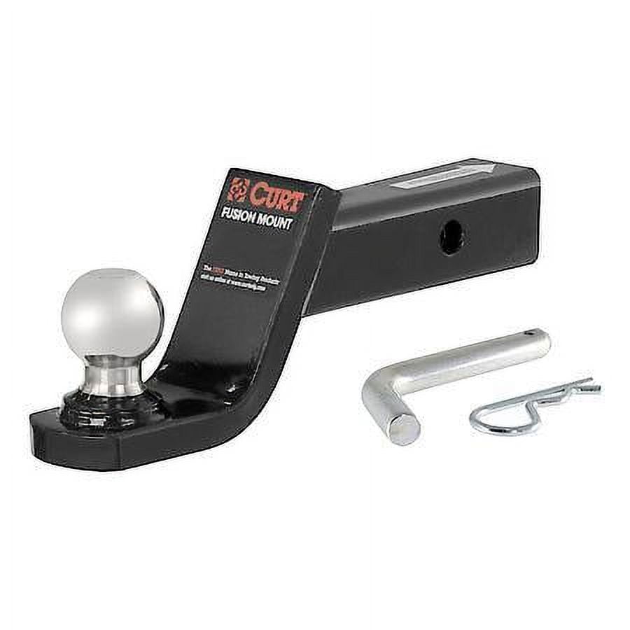 CURT 45154 Fusion Trailer Hitch Mount with 2-Inch Ball & Pin, Fits 2-In Receiver, 7,500 lbs, 4-Inch Drop