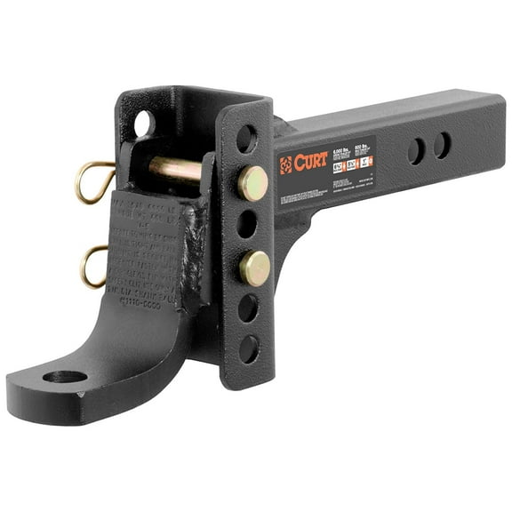 CURT 45901 Adjustable Trailer Hitch Ball Mount, 2-Inch Receiver, 6-3/4-Inch Drop, 1-Inch Hole, 6,000 lbs