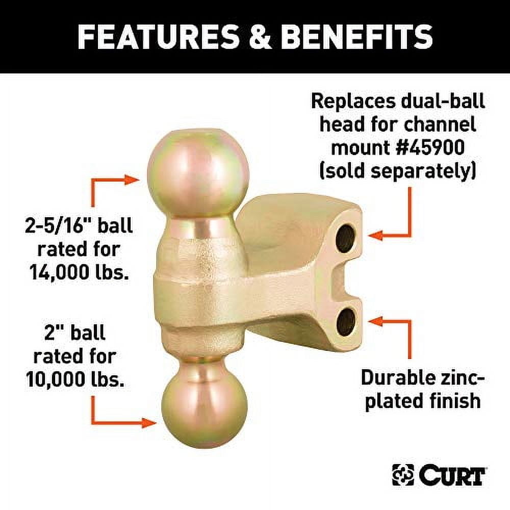 CURT 45912 Replacement Dual-Ball for Adjustable Trailer Hitch Ball ...