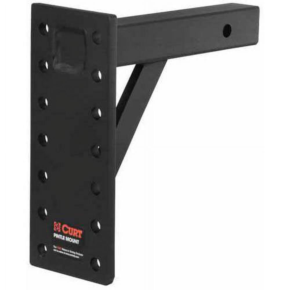 Adjustable Black Steel Pintle Mount for 2-Inch Hitch Receiver