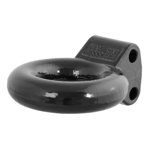 CURT 48601 Black Steel Pintle Hitch Lunette Ring 3-Inch ID, 12,000 lbs, Channel Mount Required