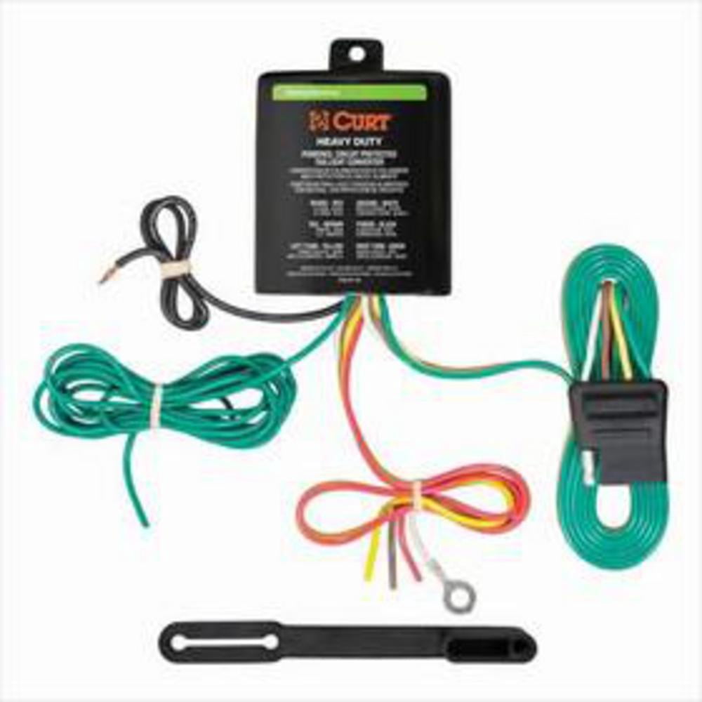 MECMO 3-to-2-Wire LED Compatible Tail Light Converter Harness | Splice-in For Trailers, 4-Way Flat Socket