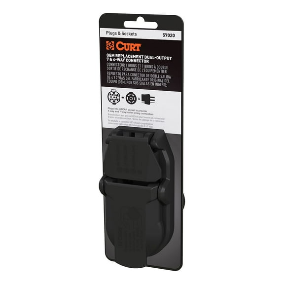 Curt 57020 Trailer Wiring Vehicle Side for 4-Way Flat and 7-Way Blade Connection