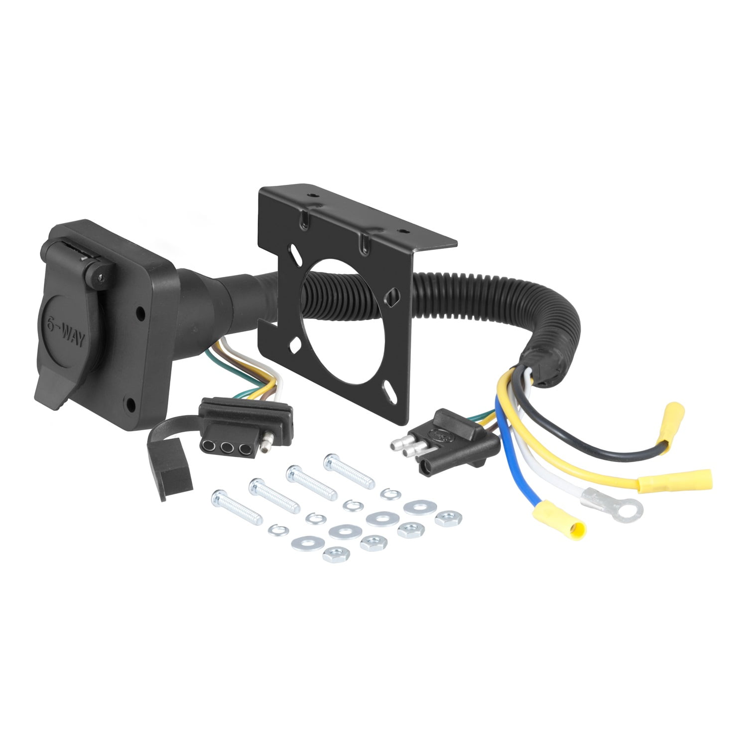 CURT Adapter - 7-Way RV Blade To 6-Way Round Trailer - Center Pin Auxiliary - View #2