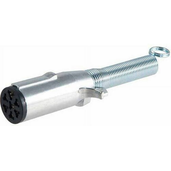 CURT 58180 Trailer-Side 7-Pin Round Wiring Harness Socket with Spring