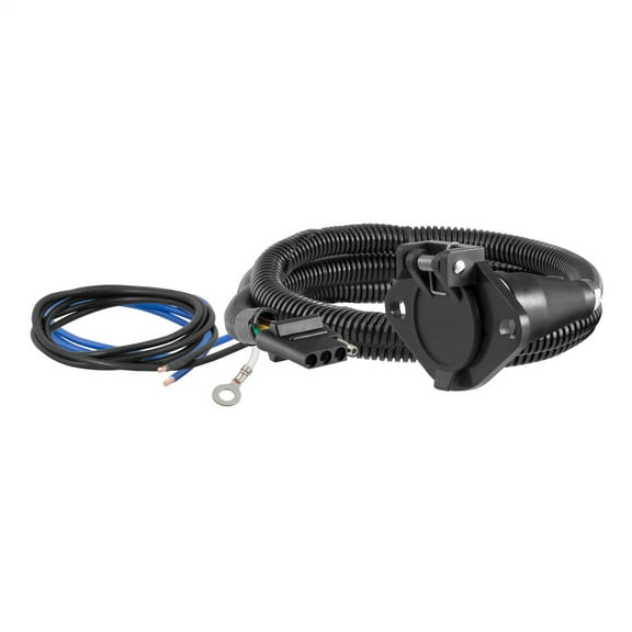 CURT 58981 4-Way Flat To 6-Way Round Wiring Adapter; For Dinghy Towing; Blank;