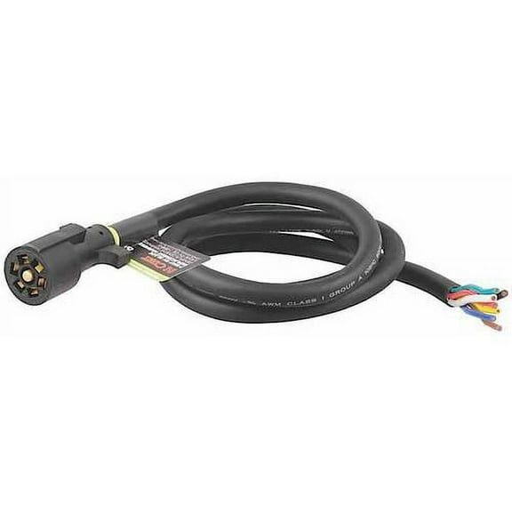 CURT 56601 Replacement 7-Pin RV Blade Trailer Wiring Harness Plug, 6-Foot Blunt-Cut Wires