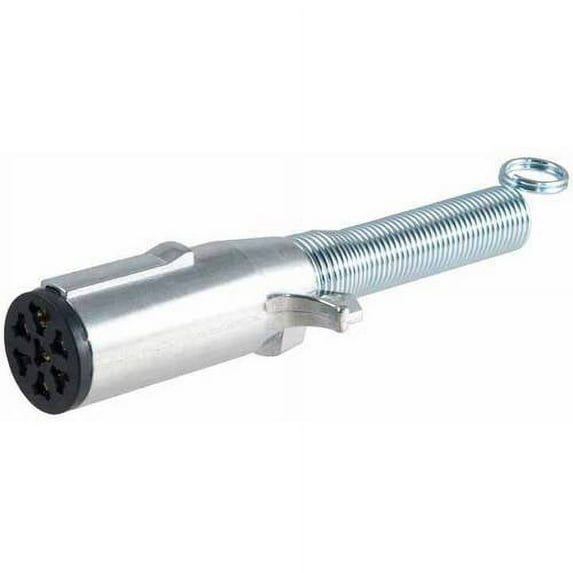 CURT 58181 Trailer-Side 7-Pin Round Wiring Harness Socket with Spring
