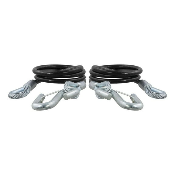 CURT 80151 44-1/2-Inch Vinyl-Coated Trailer Safety Cables, 7/16-In Snap Hooks, 5,000 lbs Break Strength, 2-Pack