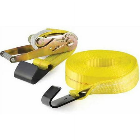 CURT 83050 2-Inch x 27-Foot Yellow Nylon Ratchet Strap, 10,000 lbs. Break Strength