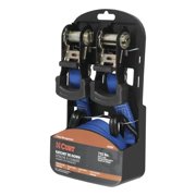CURT 83020 1-Inch x 16-Foot Blue Nylon Ratchet Straps, 2,200 lbs. Break Strength, 2-Pack