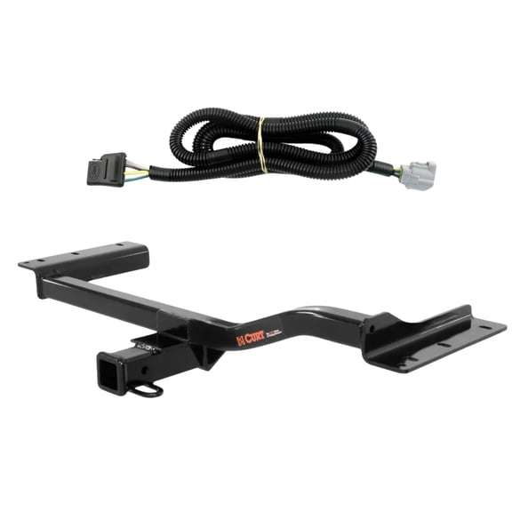 CURT Class 3 Trailer Hitch with 4-Way Flat Custom Wiring Connector for 2010-2015 Lexus RX350 and RX450h | 2" Receiver