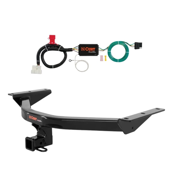CURT Class 3 Trailer Hitch with 4-Way Flat Custom Wiring Connector for 2016-2022 Honda Pilot | 2" Receiver