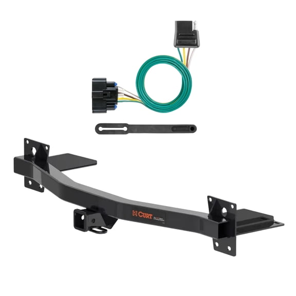 CURT Class 3 Trailer Hitch with 4-Way Flat Custom Wiring Connector for 2018-2024 Chevy Traverse and Buick Enclave | 2" Receiver