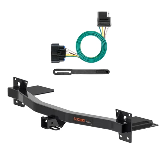 CURT Class 3 Trailer Hitch with 4-Way Flat Custom Wiring Connector for 2018-2024 Chevy Traverse and Buick Enclave | 2" Receiver
