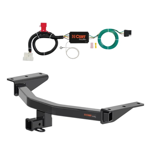 CURT Class 3 Trailer Hitch with 4-Way Flat Custom Wiring Connector for 2019-2025 Honda Passport | 2" Receiver