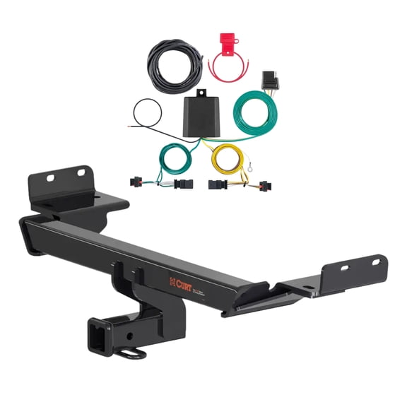 CURT Class 3 Trailer Hitch with 4-Way Flat Custom Wiring Harness for 2022-2026 Jeep Compass | 2" Receiver