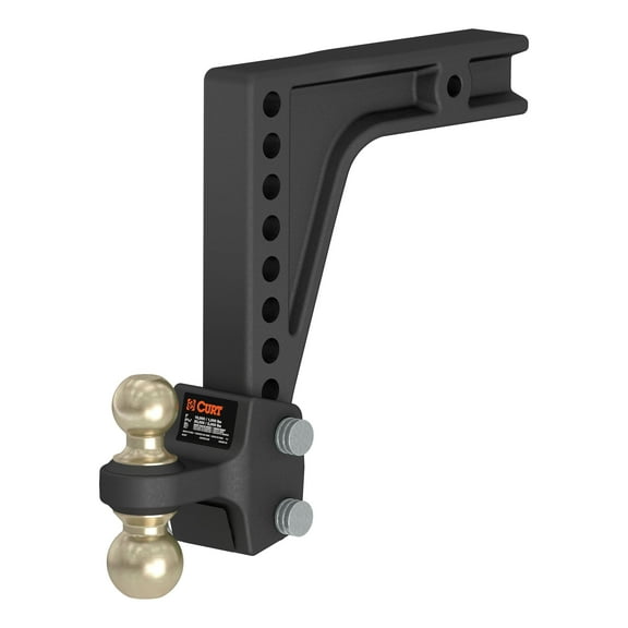 Curt 45939 HD Deep-Drop Adjustable Hitch Ball Mount w/Dual Ball 2-1/2" Shank 20K