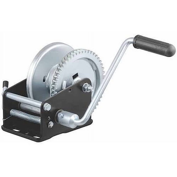 CURT 29428 Manual Hand Crank Boat Trailer Winch, 1,900 lbs Capacity, 8-Inch Handle, 5.1:1 Gear Ratio