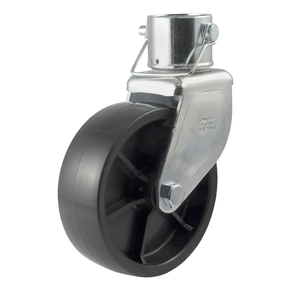 CURT 28277 6-Inch Caster Trailer Jack Wheel Replacement, Fits 2-In Tube, 1,200 lbs