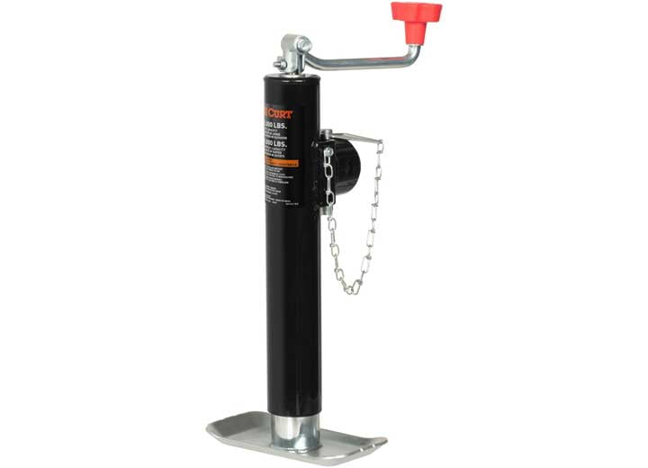 Curt 25006 Pipe-Mount Swivel Trailer Jack w/Top Handle 5,000lb 10" Travel