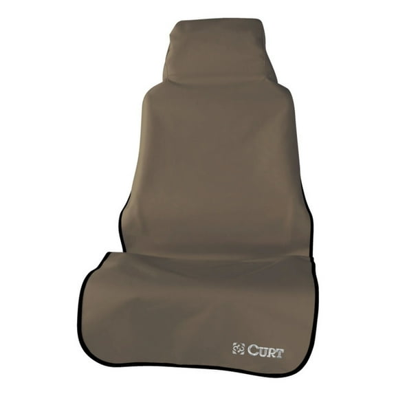 CURT 18502 Seat Defender 58-Inch x 23-Inch Brown Waterproof Universal Bucket Car Seat Cover Protector