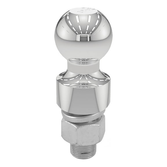 CURT 40033 Chrome Trailer Hitch Ball, 6,000 lbs, 1-Inch Rise, 2-Inch Diameter, 1 x 2-1/8-Inch Shank