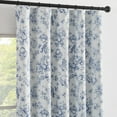 thumbnail image 1 of CURTAINKING Blackout Curtains 84 Inch, Printed Floral French Farmhouse Curtains for Bedroom Living Room Back Tab Thermal Insulated Window Drapes, 2 Panels Blue, 1 of 10