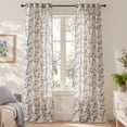 thumbnail image 1 of CURTAINKING Blue Floral Linen Blend Curtains Light Filtering 96 Inch Curtains for Living Room Bedroom Farmhouse Vintage Window Treatment Rod Pocket, 1 of 11