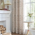 thumbnail image 1 of CURTAINKING Linen Curtains for Living Room 84 inch Medallion Damask Printed Drapes for Bedroom Grommet Farmhouse Window Curtain 2 Panels Taupe, 1 of 8