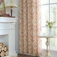 CURTAINKING Linen Curtains for Living Room 95 inch Medallion Damask