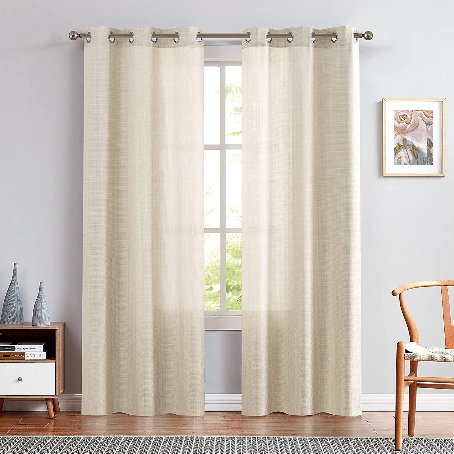 Abstract Kitchen Curtains, Rainbow Drops Creative Design, 2 Panel ...