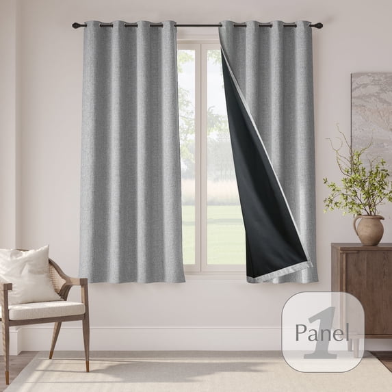 CURTAINKING Luxury Look Blackout Curtains for Bedroom, Grommet Top Window Treatments, Gray Solid Print, 54 in x 63 in, 1 Panel
